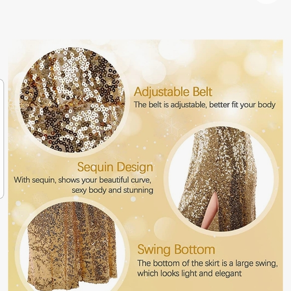 Gold sequin dress - Picture 3 of 6